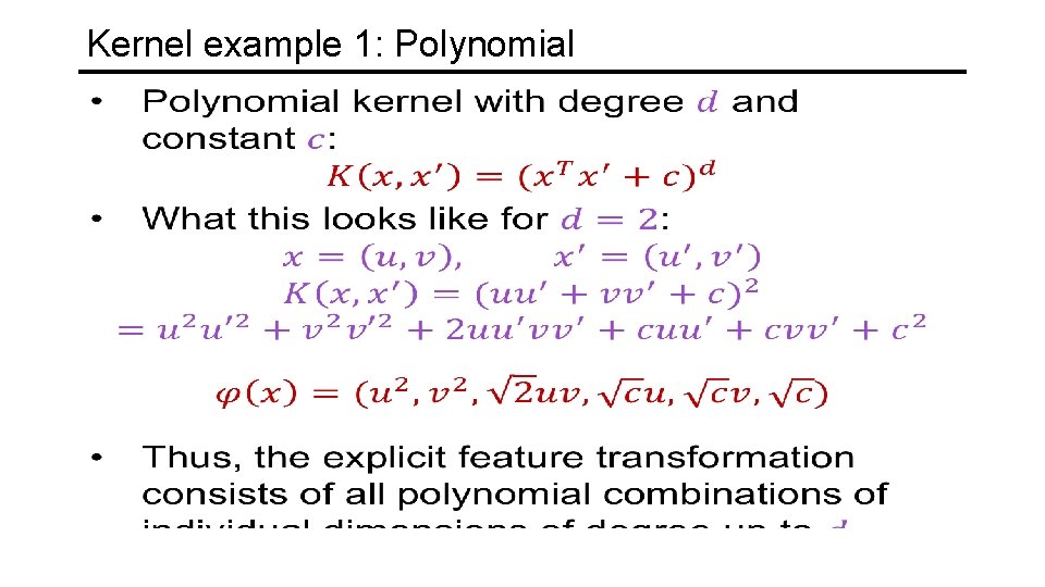 Kernel example 1: Polynomial 
