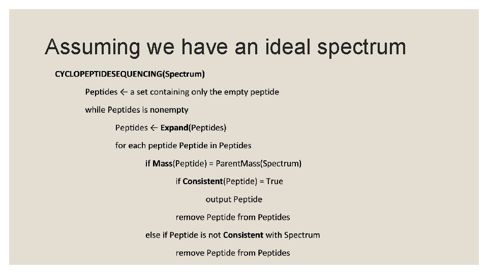 Assuming we have an ideal spectrum 