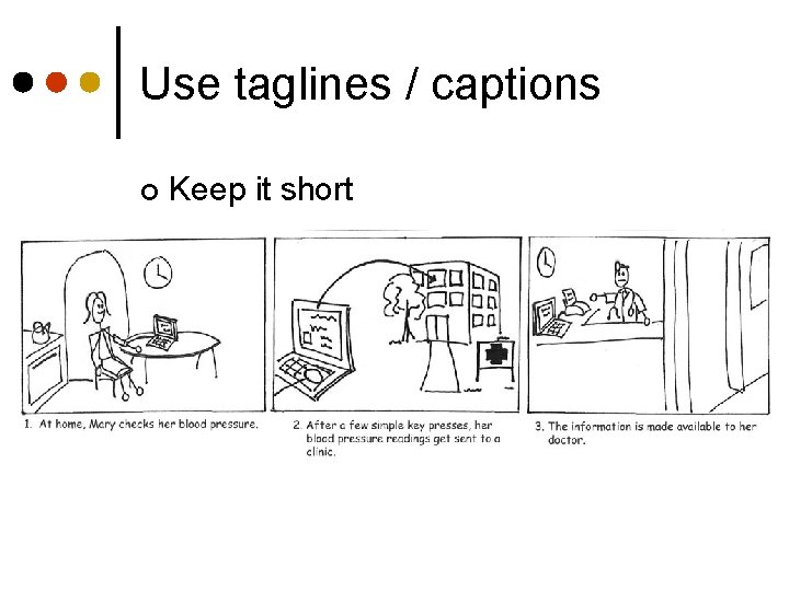 Use taglines / captions ¢ Keep it short 