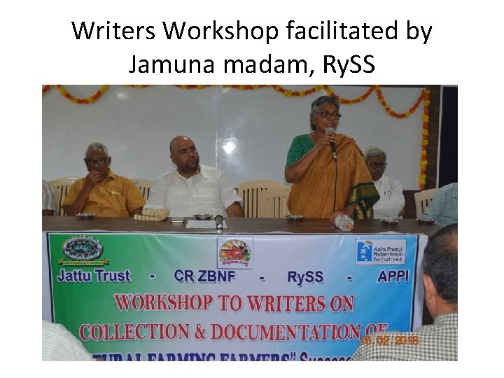 Writers Workshop facilitated by Jamuna madam, Ry. SS 