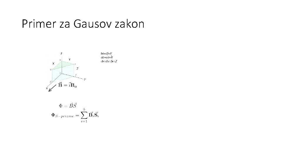 Primer za Gausov zakon Primer za Gausov zakon