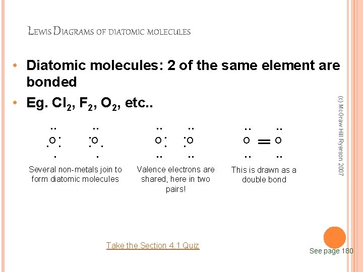 LEWIS DIAGRAMS OF DIATOMIC MOLECULES • • • • • O • • •