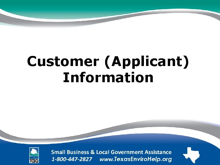 Customer (Applicant) Information 