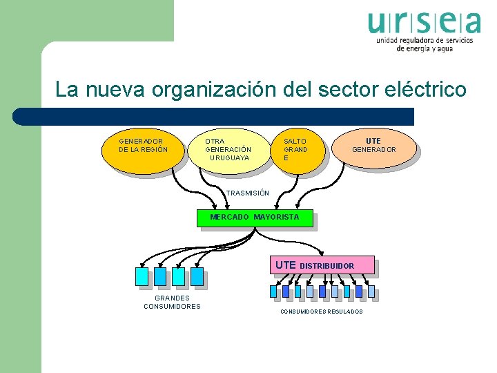 La nueva organización del sector eléctrico GENERADOR DE LA REGIÓN OTRA GENERACIÓN URUGUAYA SALTO