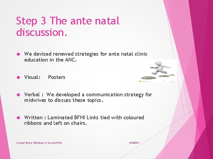 Step 3 The ante natal discussion. We devised renewed strategies for ante natal clinic