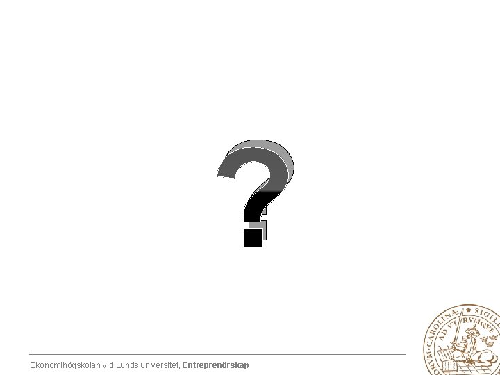 ? Ekonomihögskolan vid Lunds universitet, Entreprenörskap 