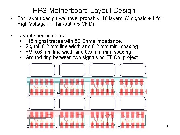 HPS Motherboard Layout Design • For Layout design we have, probably, 10 layers. (3