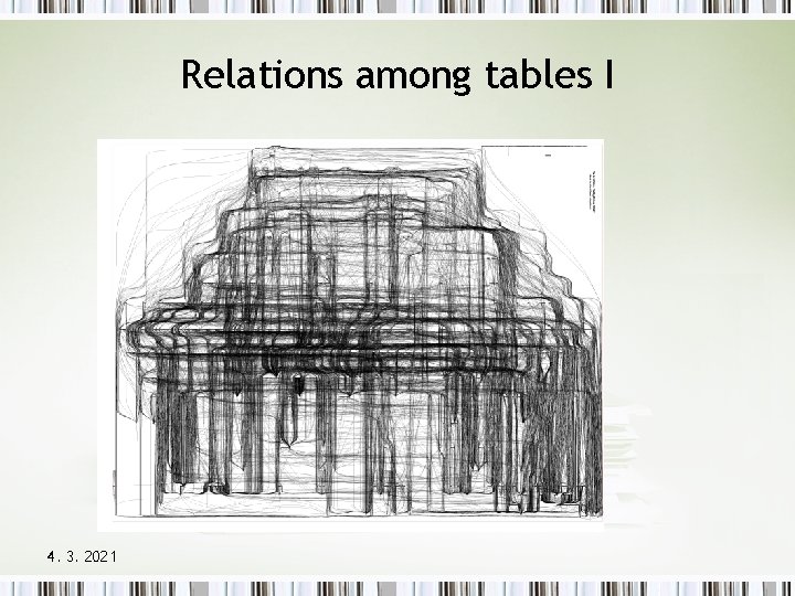 Relations among tables I 4. 3. 2021 