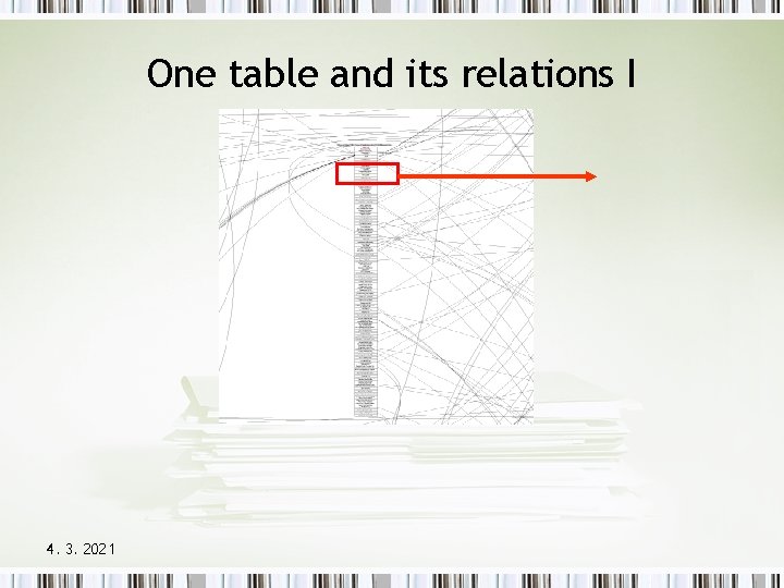 One table and its relations I 4. 3. 2021 