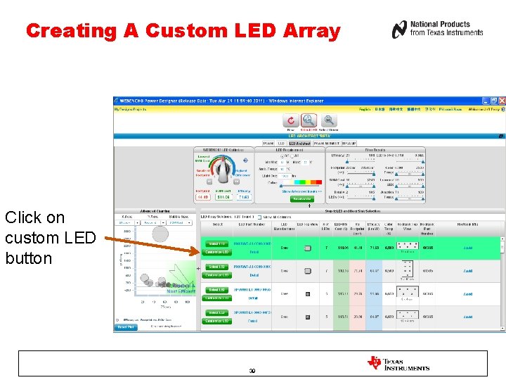 Creating A Custom LED Array Click on custom LED button 39 