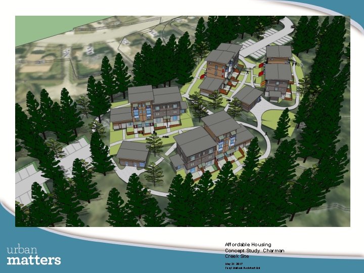 Next Steps Affordable Housing Concept Study Charman Creek Site May 31, 2017 Teryl Mullock