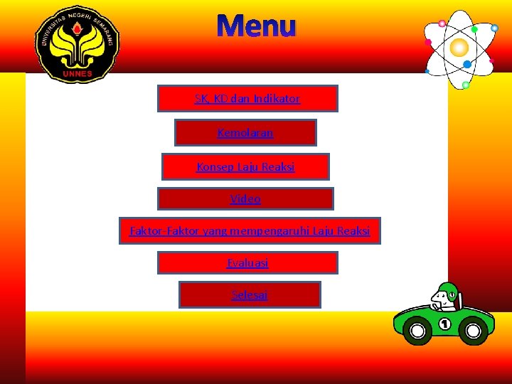 Menu Click to edit Master title style SK, KD dan Indikator Kemolaran Konsep Laju Menu Click to edit Master title style SK, KD dan Indikator Kemolaran Konsep Laju