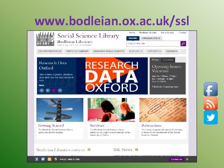 www. bodleian. ox. ac. uk/ssl 
