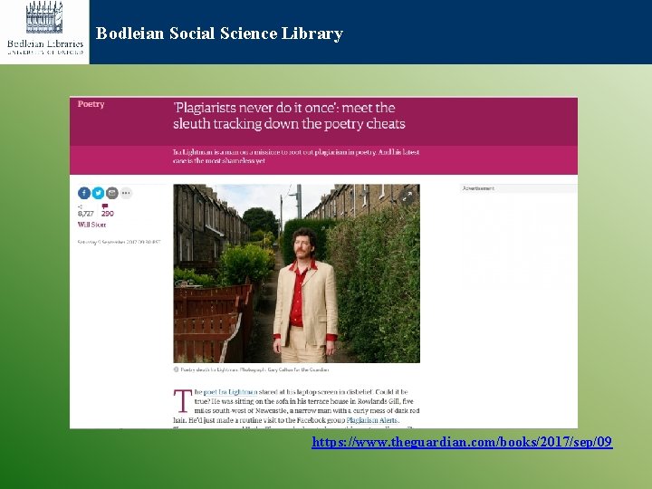 Bodleian Social Science Library https: //www. theguardian. com/books/2017/sep/09 