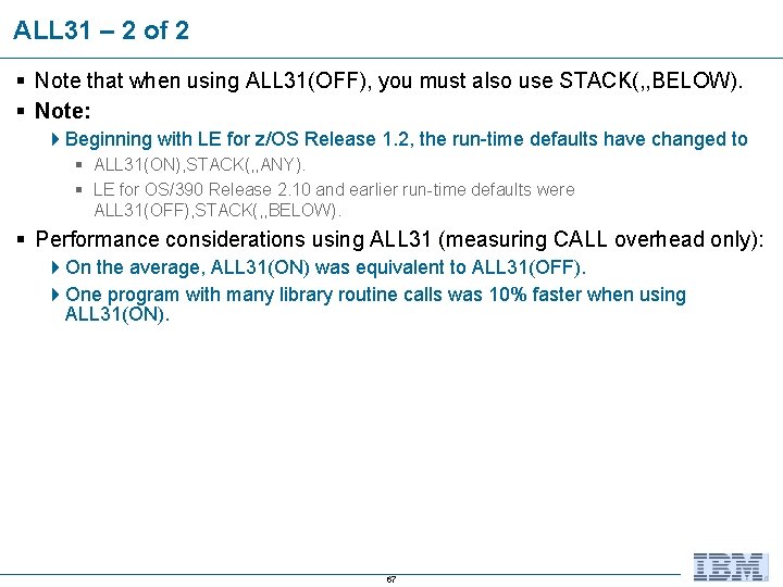 ALL 31 – 2 of 2 § Note that when using ALL 31(OFF), you