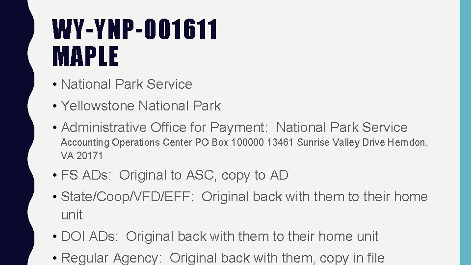 WY-YNP-001611 MAPLE • National Park Service • Yellowstone National Park • Administrative Office for