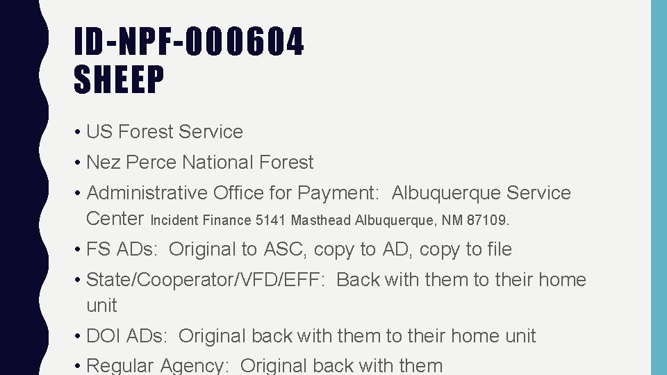ID-NPF-000604 SHEEP • US Forest Service • Nez Perce National Forest • Administrative Office