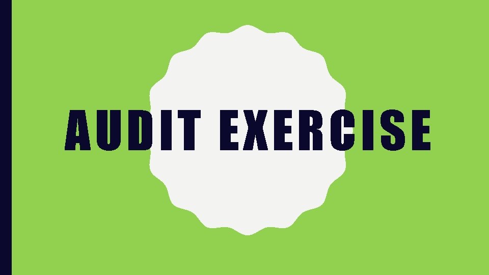 AUDIT EXERCISE 