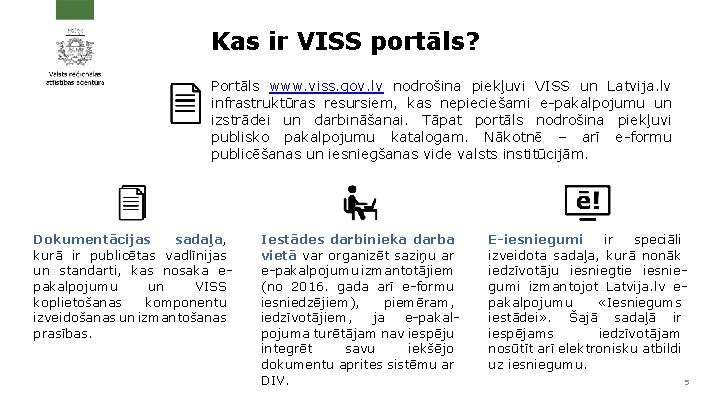 Kas ir VISS portāls? Portāls www. viss. gov. lv nodrošina piekļuvi VISS un Latvija.