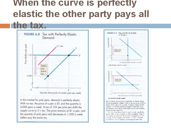 When the curve is perfectly elastic the other party pays all the tax. 