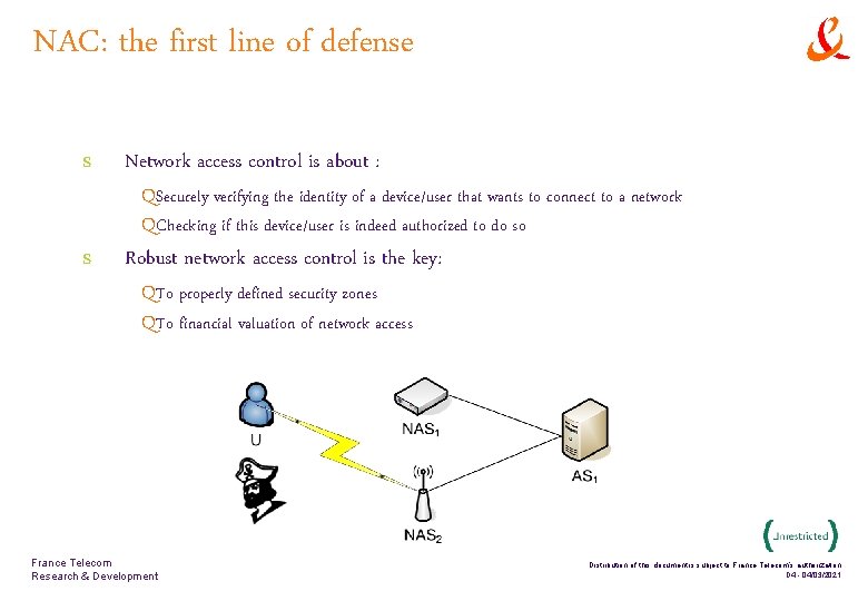 NAC: the first line of defense s s Network access control is about :