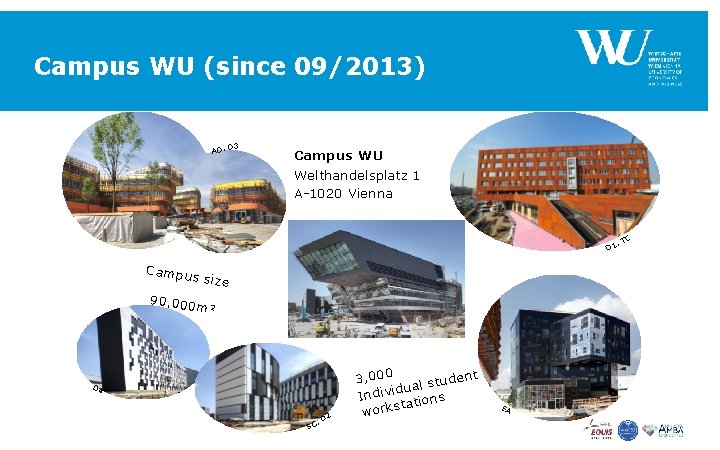 Campus WU (since 09/2013) 3 AD, D Campus WU Welthandelsplatz 1 A-1020 Vienna TC