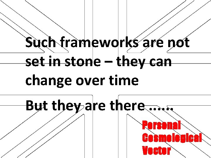 Such frameworks are not set in stone – they can change over time But