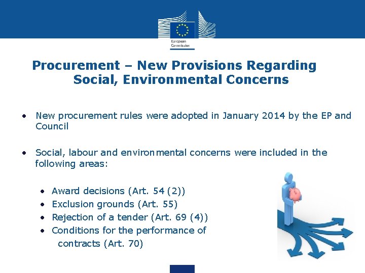 Procurement – New Provisions Regarding Social, Environmental Concerns • New procurement rules were adopted