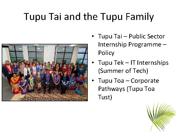 Tupu Tai and the Tupu Family • Tupu Tai – Public Sector Internship Programme