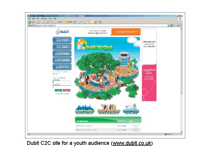 Dubit C 2 C site for a youth audience (www. dubit. co. uk) 