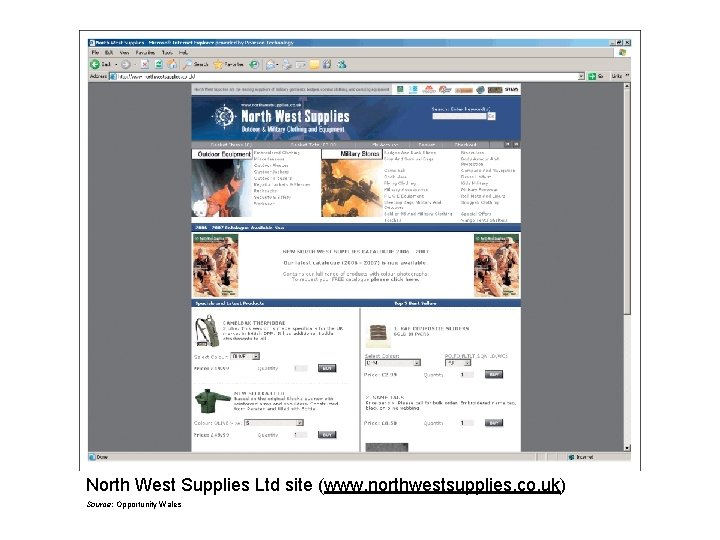 North West Supplies Ltd site (www. northwestsupplies. co. uk) Source: Opportunity Wales 