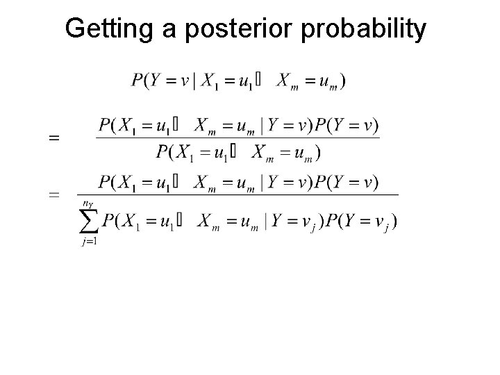 Getting a posterior probability 