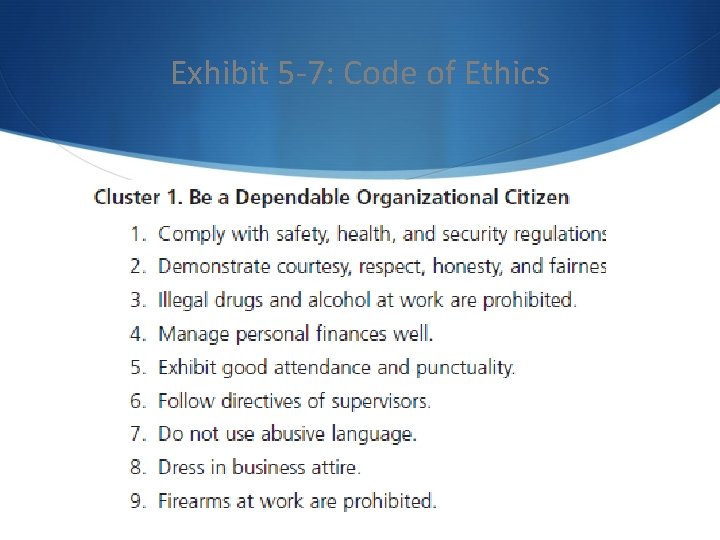 Exhibit 5 -7: Code of Ethics 