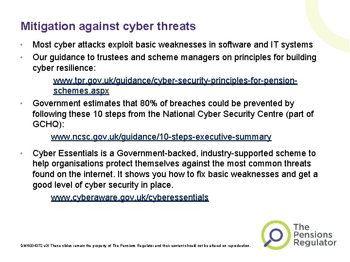 Mitigation against cyber threats • • Most cyber attacks exploit basic weaknesses in software