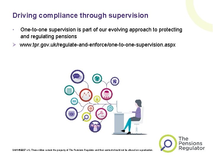 Driving compliance through supervision • One-to-one supervision is part of our evolving approach to