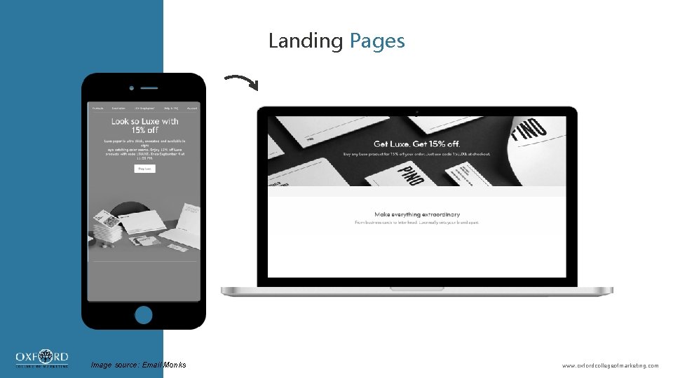 Landing Pages Image source: Email Monks www. oxfordcollegeofmarketing. com 