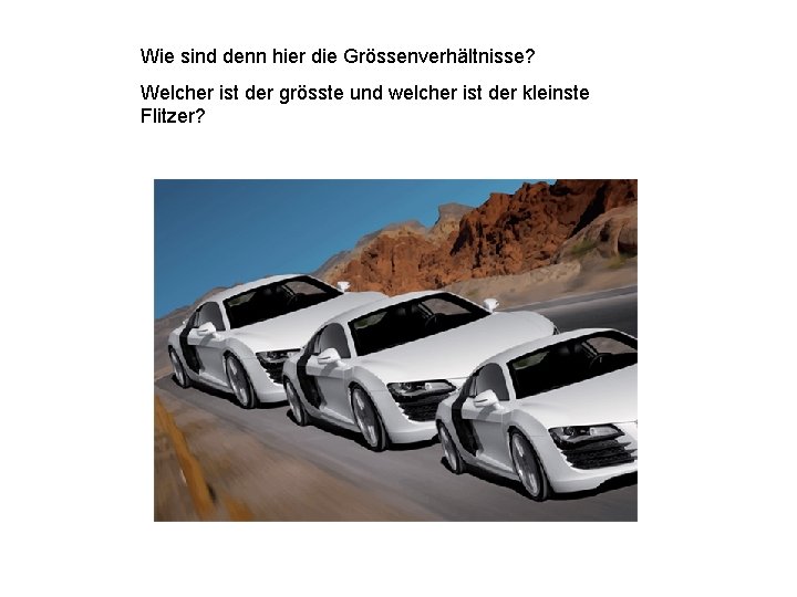 Wie sind denn hier die Grössenverhältnisse? Welcher ist der grösste und welcher ist der