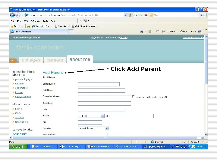 Click Add Parent 