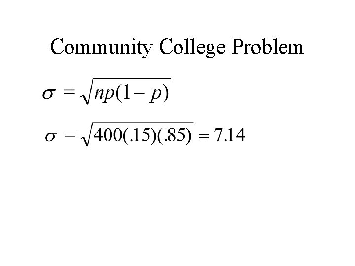 Community College Problem 