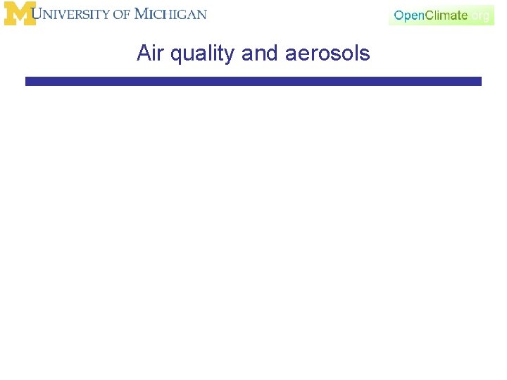 Air quality and aerosols 