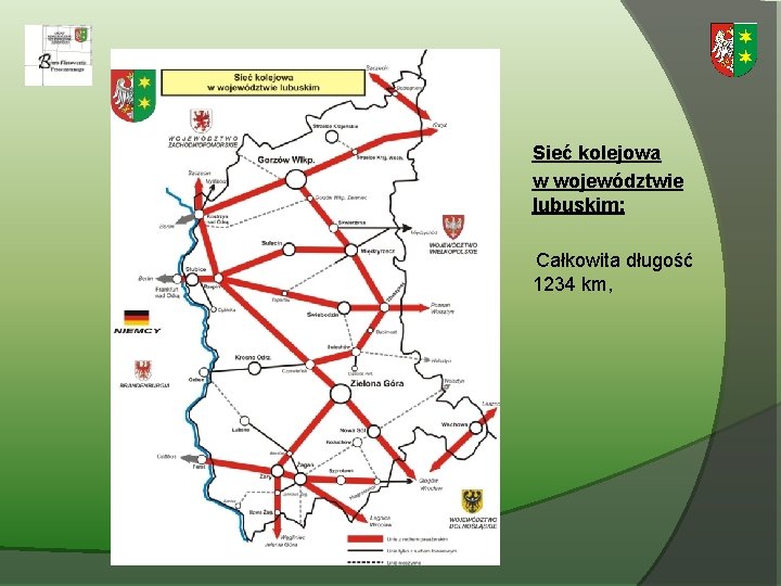 Sieć kolejowa w województwie lubuskim: Całkowita długość 1234 km, 
