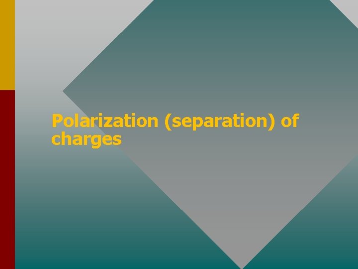 Polarization (separation) of charges 
