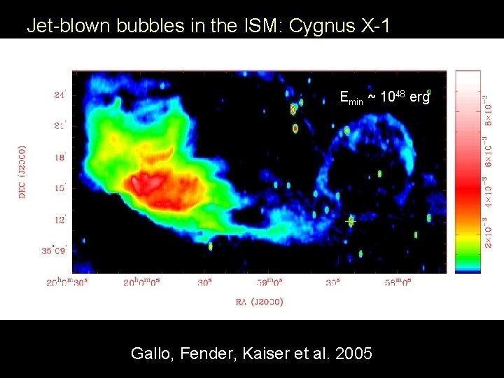 Jet-blown bubbles in the ISM: Cygnus X-1 Emin ~ 1048 erg Gallo, Fender, Kaiser