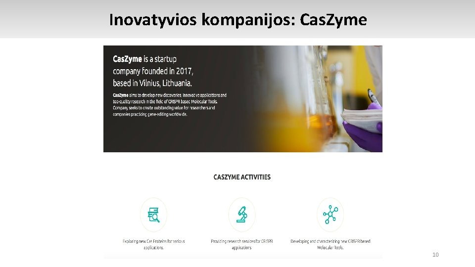 Inovatyvios kompanijos: Cas. Zyme 10 