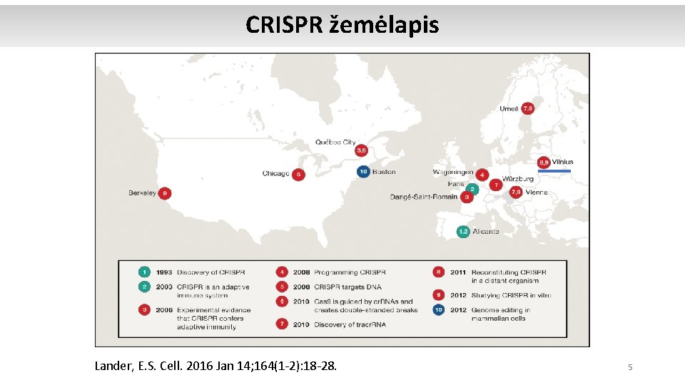 CRISPR žemėlapis Lander, E. S. Cell. 2016 Jan 14; 164(1 -2): 18 -28. 5