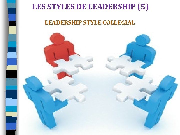 LES STYLES DE LEADERSHIP (5) LEADERSHIP STYLE COLLEGIAL 