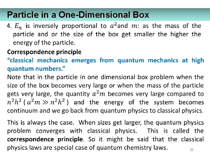 Particle in a One-Dimensional Box 25 