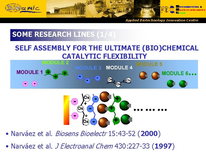 Applied Biotechnology Innovation Centre SOME RESEARCH LINES (1/4) SELF ASSEMBLY FOR THE ULTIMATE (BIO)CHEMICAL