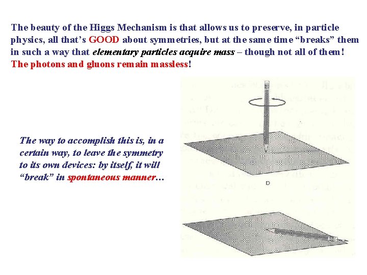 The beauty of the Higgs Mechanism is that allows us to preserve, in particle