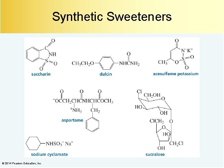 Synthetic Sweeteners © 2014 Pearson Education, Inc. 